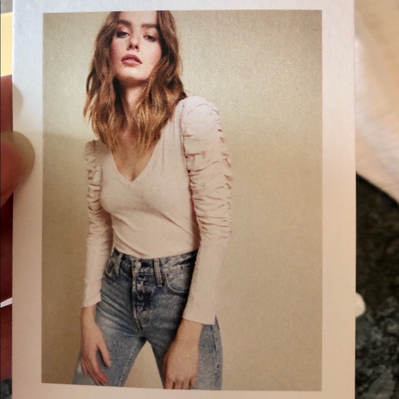 Nation for Anthropologie White Puff Sleeve Shirt - Picture 6 of 8